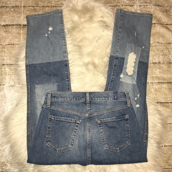 7FAM Edie High Waist Crop Straight Leg Jeans - Picture 4 of 8